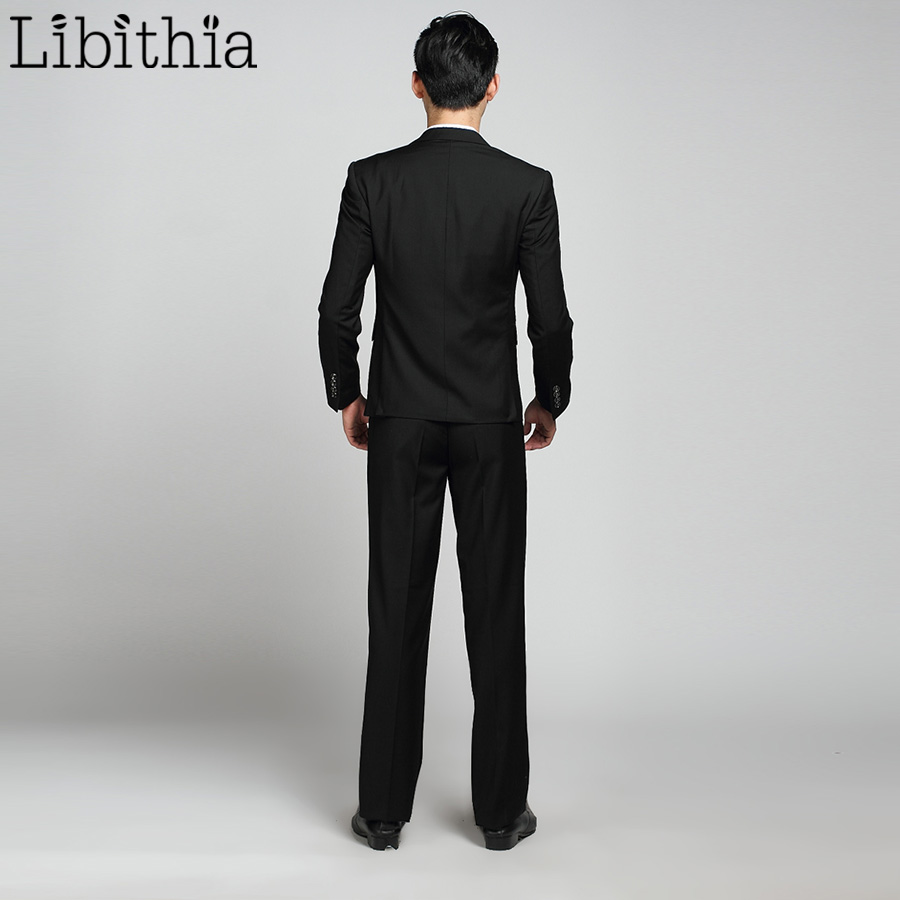 (Jacket+pant+tie) Men's Slim Fit Suits Men Costume Homme Male Clothes Blazer For Wedding Dresses Jaqueta Masculino Black S321