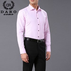 2017 NEW Men's Shirt Spring Long Sleeve Diagonal Pure Color White Shirt Slim Business Camisa Social DR849