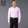 2017 NEW Men's Shirt Spring Long Sleeve Diagonal Pure Color White Shirt Slim Business Camisa Social DR849