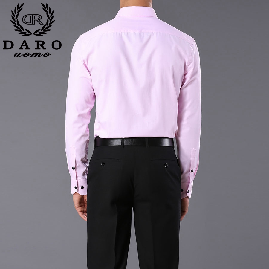 2017 NEW Men's Shirt Spring Long Sleeve Diagonal Pure Color White Shirt Slim Business Camisa Social DR849
