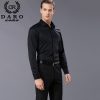 Custom designer men's dress shirts 2017 fashion men's long sleeve black and white business shirt DR855