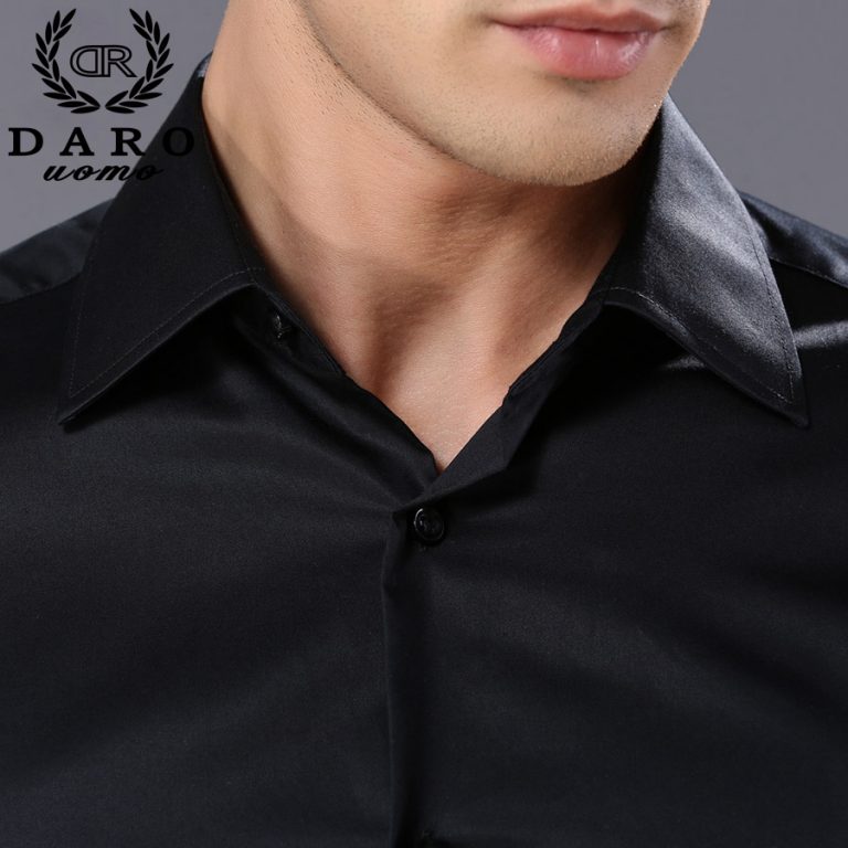 Custom designer men's dress shirts 2017 fashion men's long sleeve black and white business shirt DR855