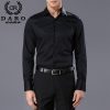 Custom designer men’s dress shirts 2020 fashion men’s long sleeve black and white business shirt DR855 2
