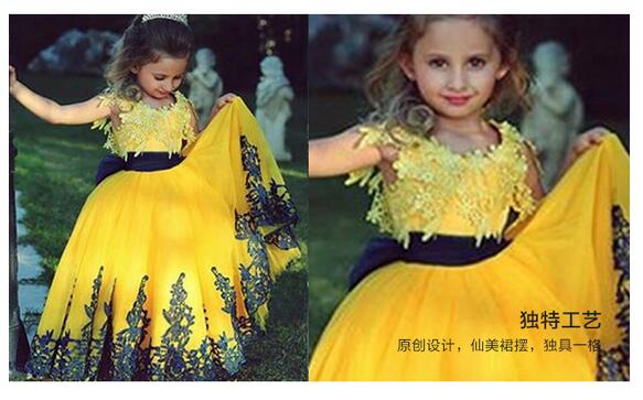 Girls Pageant Formal Dresses 2017 Sleeveless Gauze Gowns Flowers Girls Princess Tutu Dress Kids Birthday Party Wedding Dresses