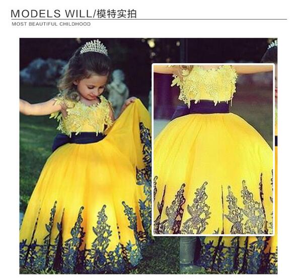 Girls Pageant Formal Dresses 2017 Sleeveless Gauze Gowns Flowers Girls Princess Tutu Dress Kids Birthday Party Wedding Dresses